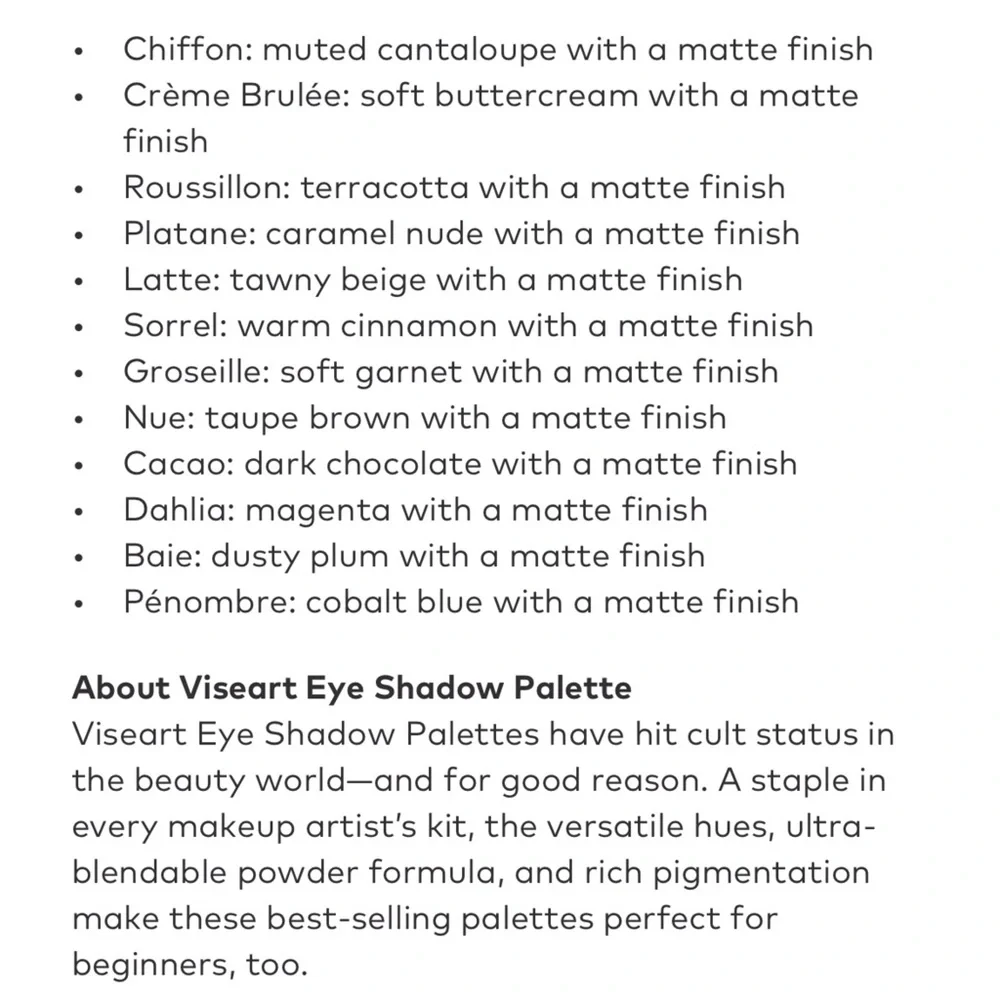 VISEART Eyeshadow Palette